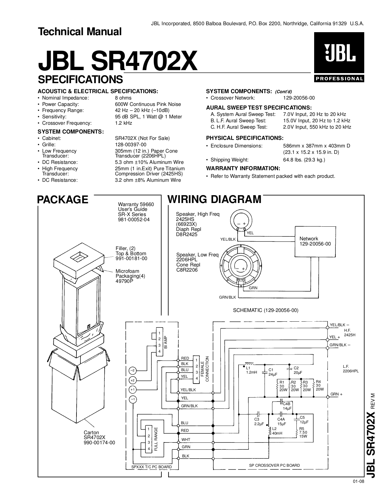 Download free pdf for JBL L1 Speaker manual