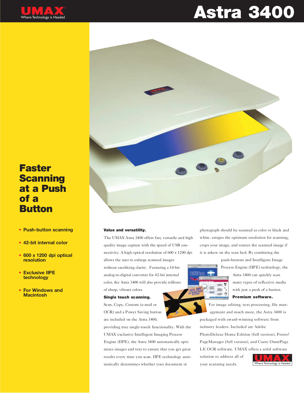 Download free pdf for Umax Astra 3400 Scanner manual