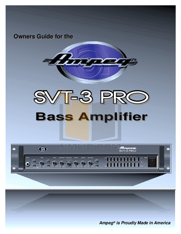 PDF manual for Ampeg Amp SVT-2 PRO