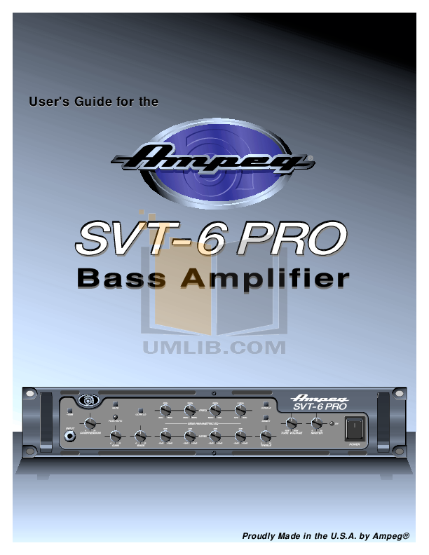 Download free pdf for Ampeg SVT-2 PRO Amp manual