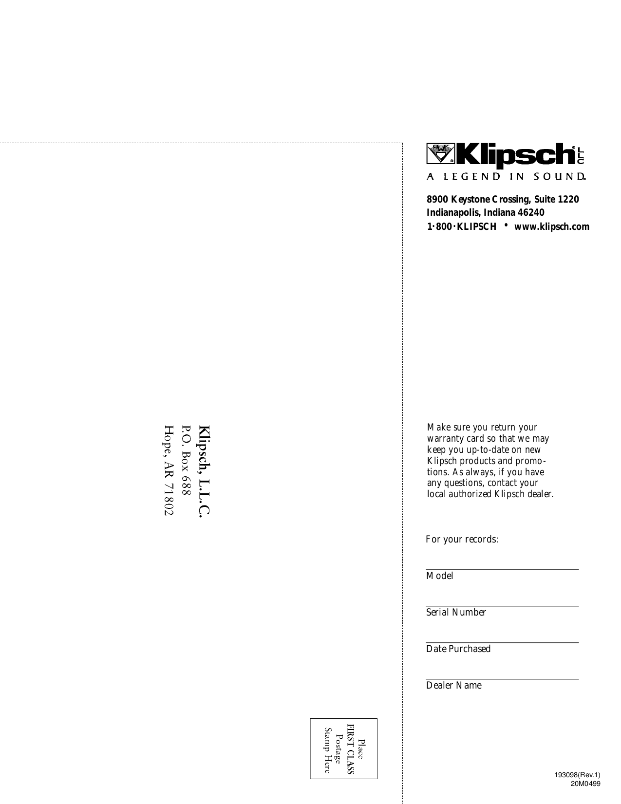 Download free pdf for Klipsch KSW10 Subwoofer manual