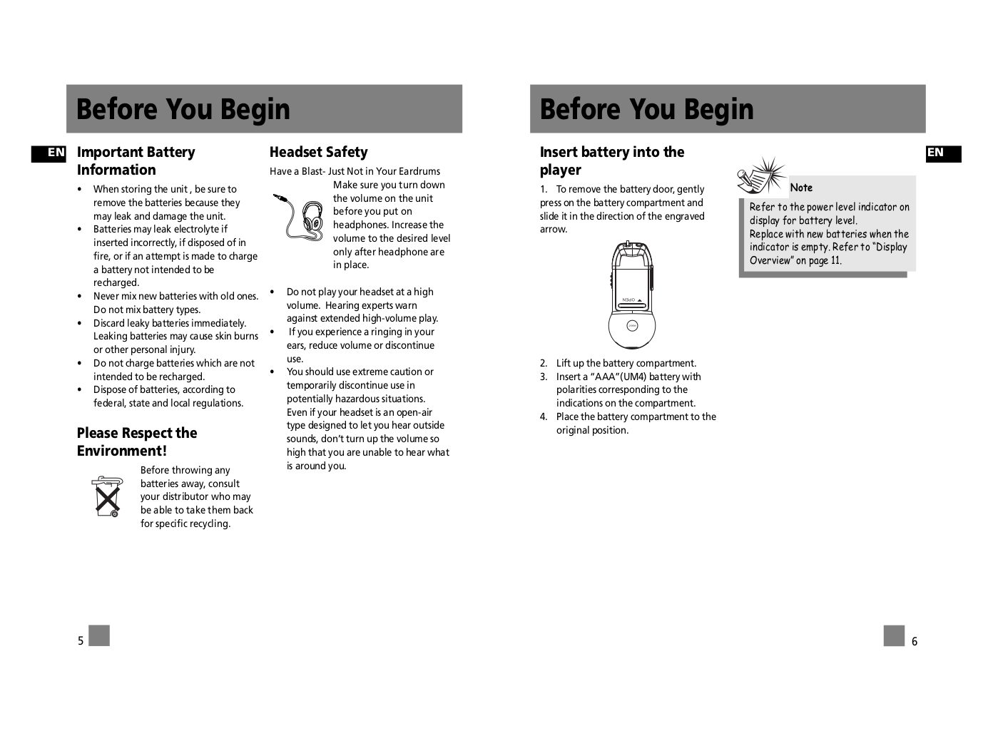 PDF manual for RCA MP3 Player Lyra RD2317