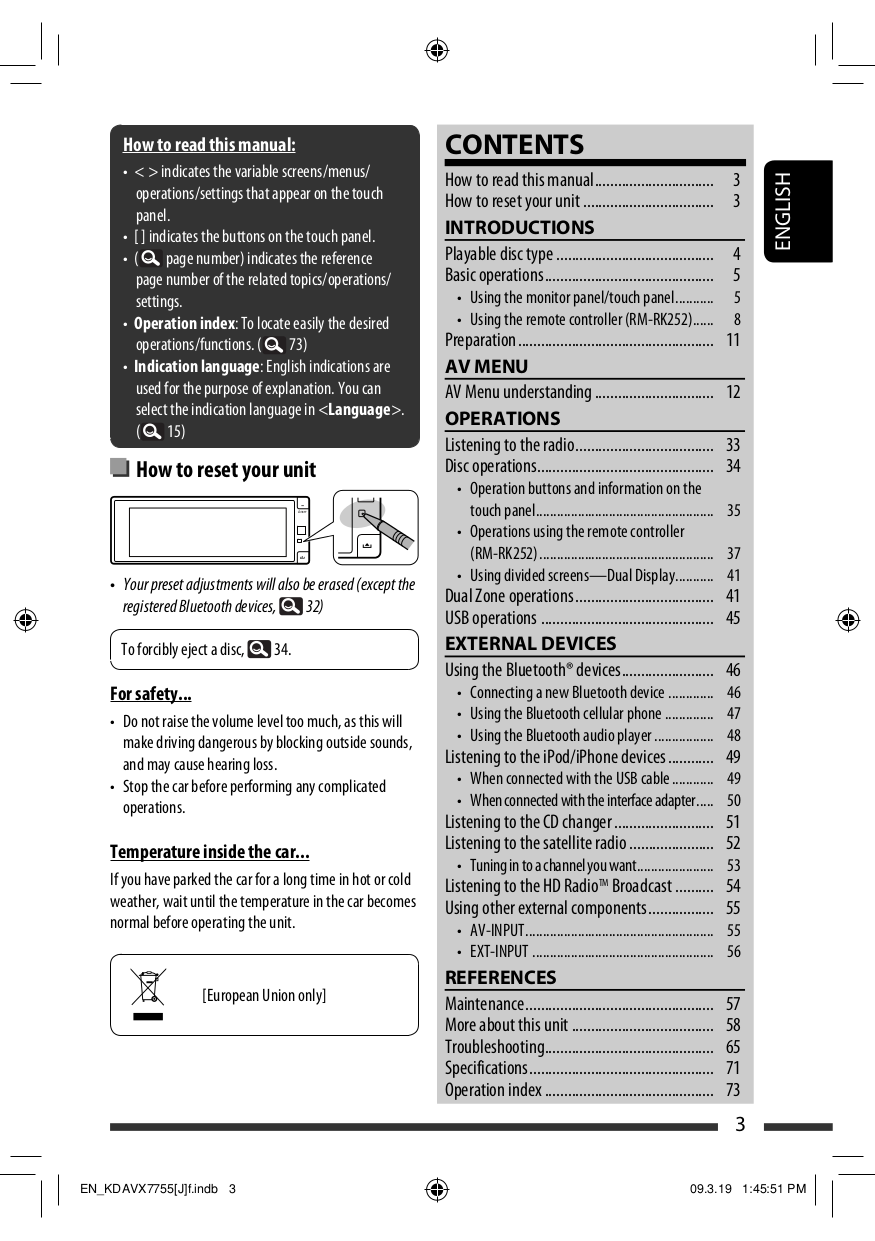 PDF manual for JVC Car Video KVMR9010