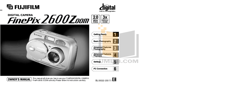Download free pdf for FujiFilm Finepix 2600 Digital Camera manual