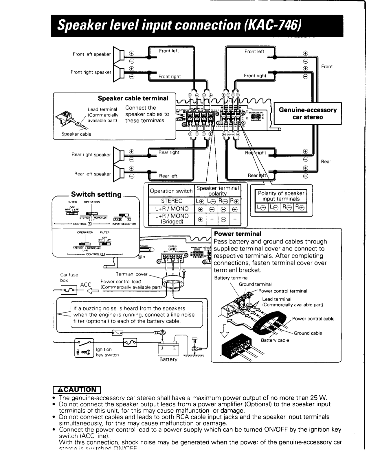 PDF manual for Kenwood Amp KAC-746