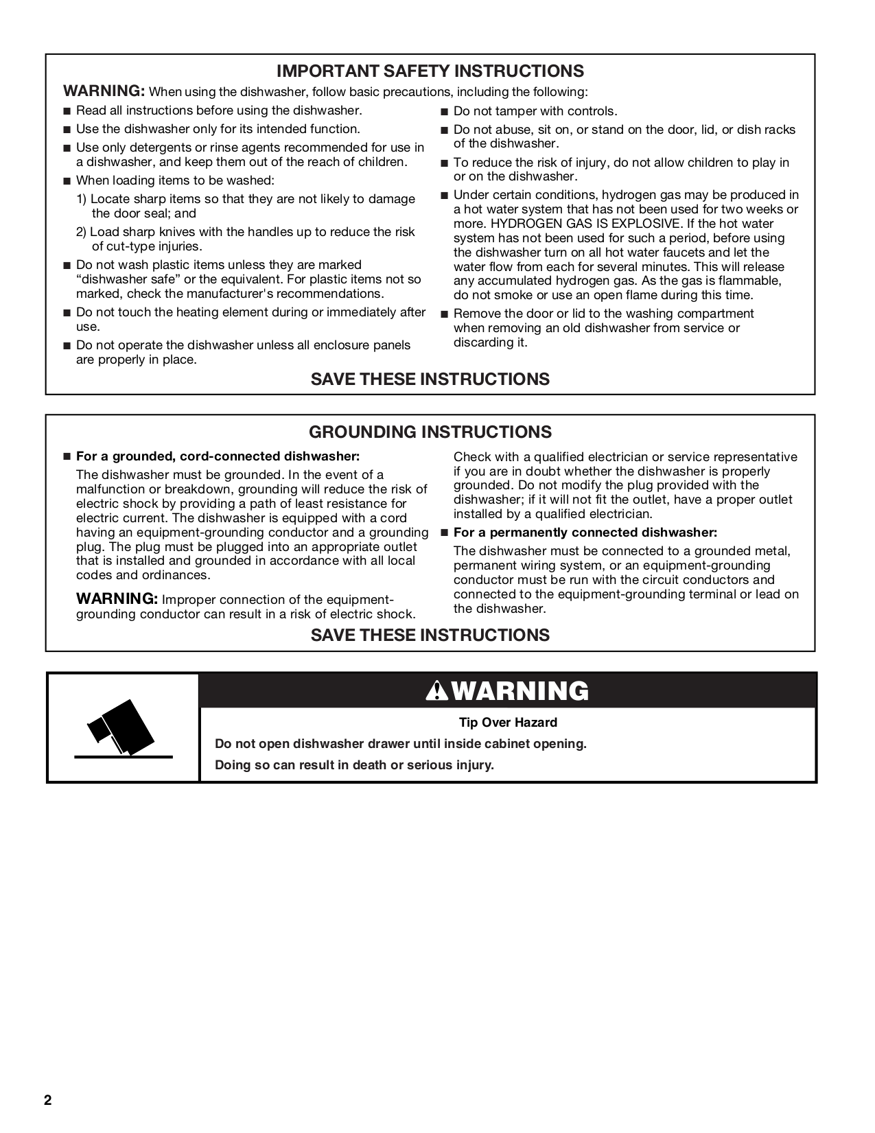 PDF manual for KitchenAid Dishwasher KUDD03DTSS