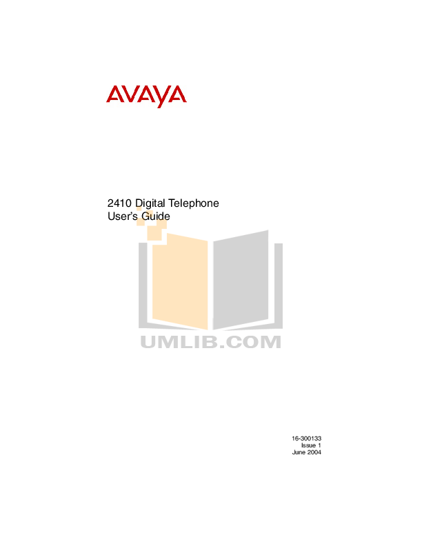Download free pdf for Avaya 2410 Telephone manual
