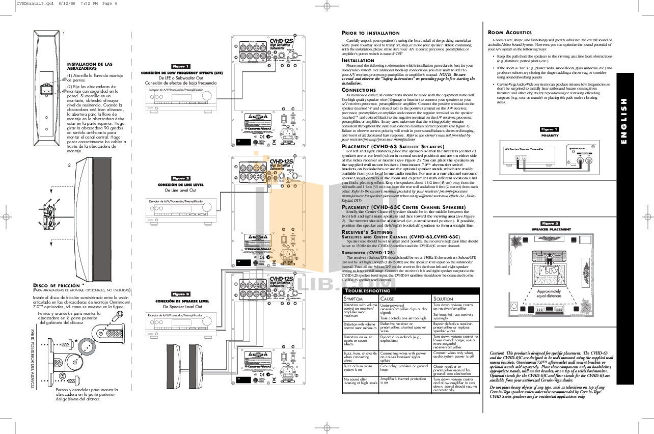 PDF manual for CerwinVega Speaker E310