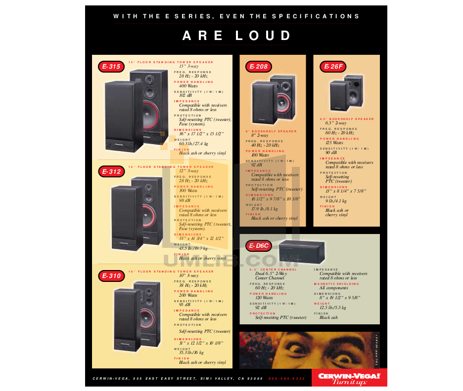 PDF manual for CerwinVega Speaker E310