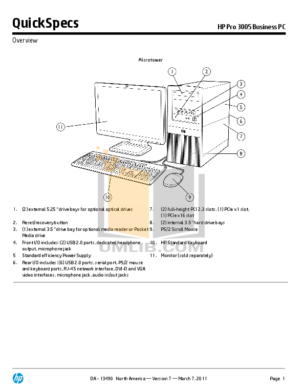 hp pro 3005 mt specifications