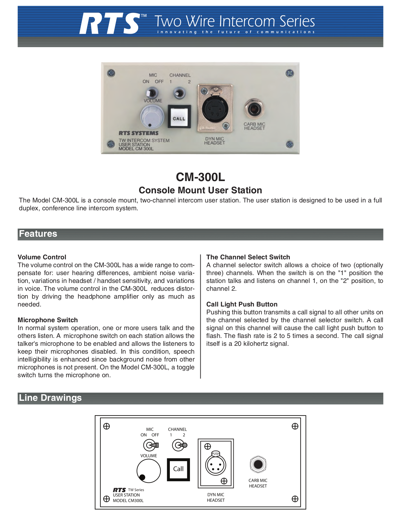 pdf for Telex Other CM300 Console Mount User Station manual