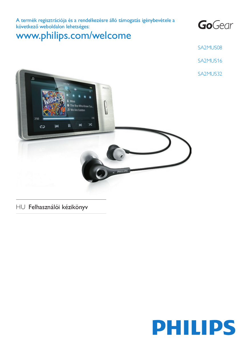 Download free pdf for Philips GoGear SA2MUS08 8GB MP3 Player manual