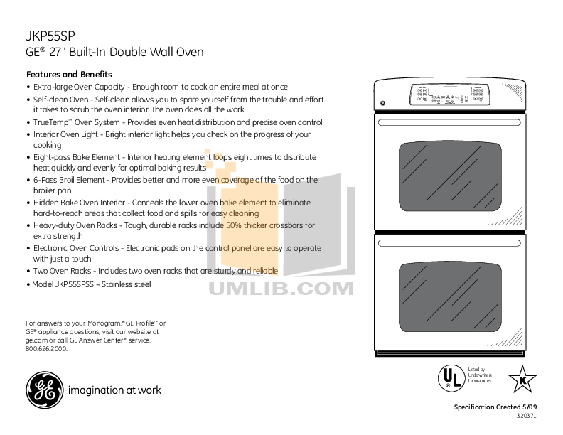 PDF manual for GE Oven JKP55SPSS