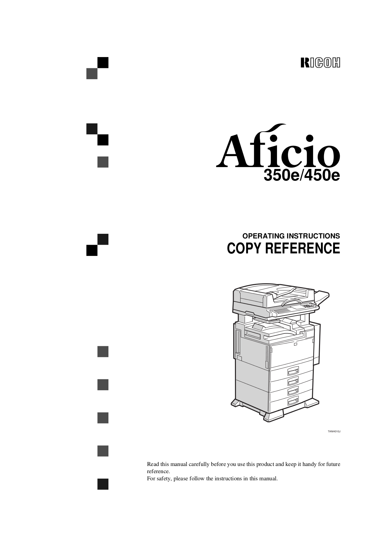 pdf for Ricoh Multifunction Printer Aficio 450e manual