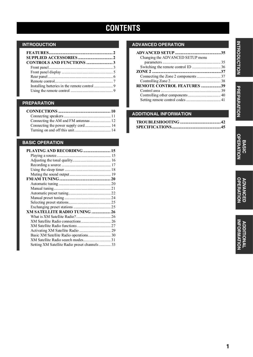 PDF manual for Yamaha Receiver RX-497