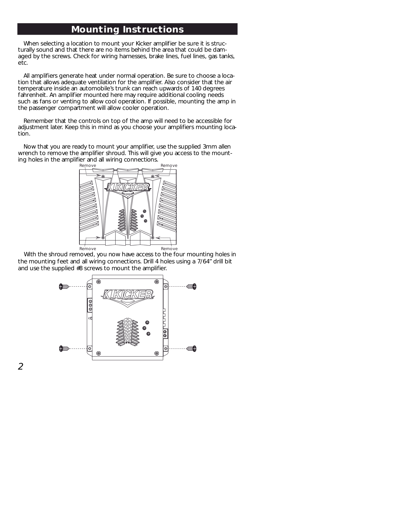 PDF manual for Kicker Car Amplifier KX600.1