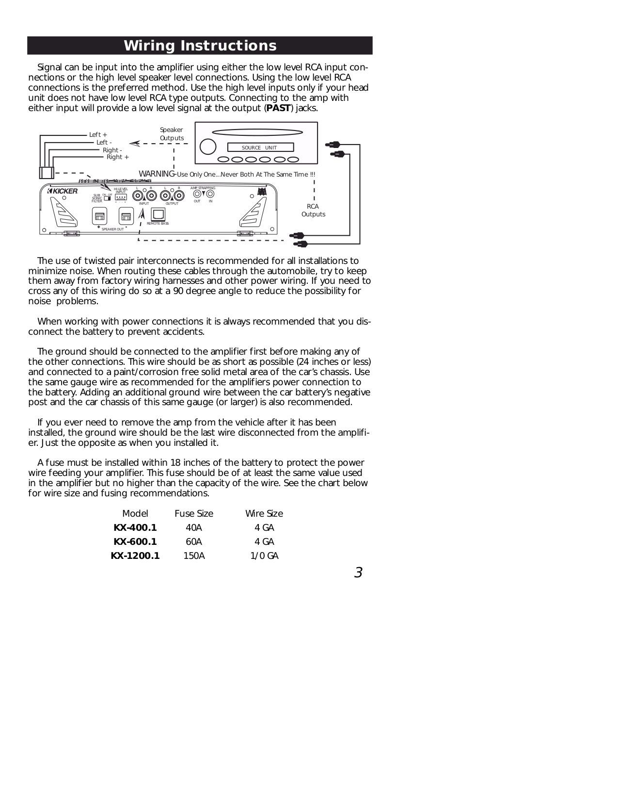 PDF manual for Kicker Car Amplifier KX600.1