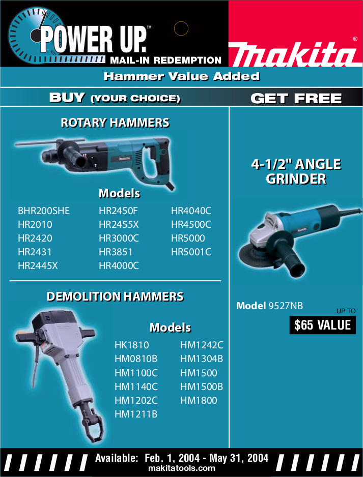 PDF manual for Makita Other HM1304B Demolition Hammer