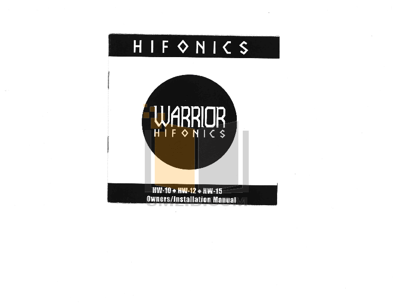pdf for Hifonics Subwoofer HW-15 manual