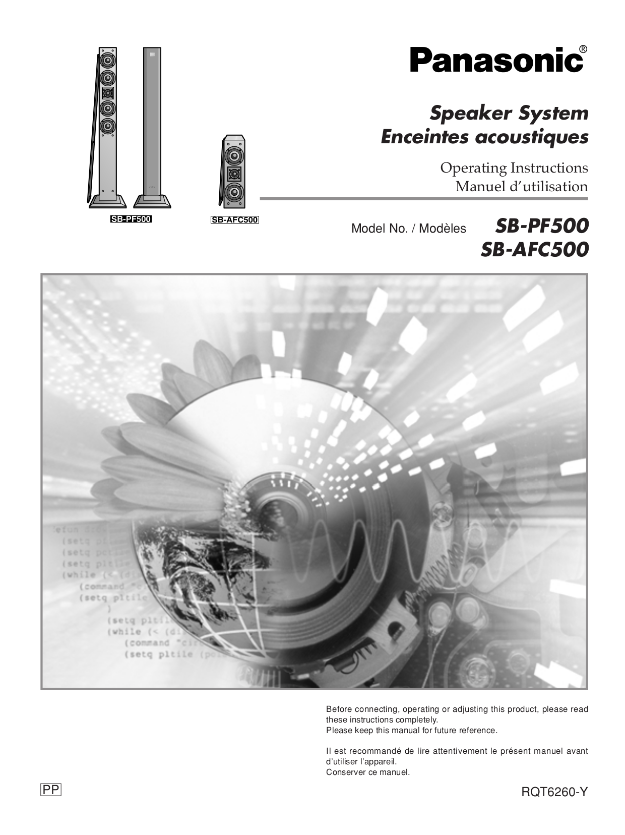 PDF manual for Panasonic Speaker SB-PF500
