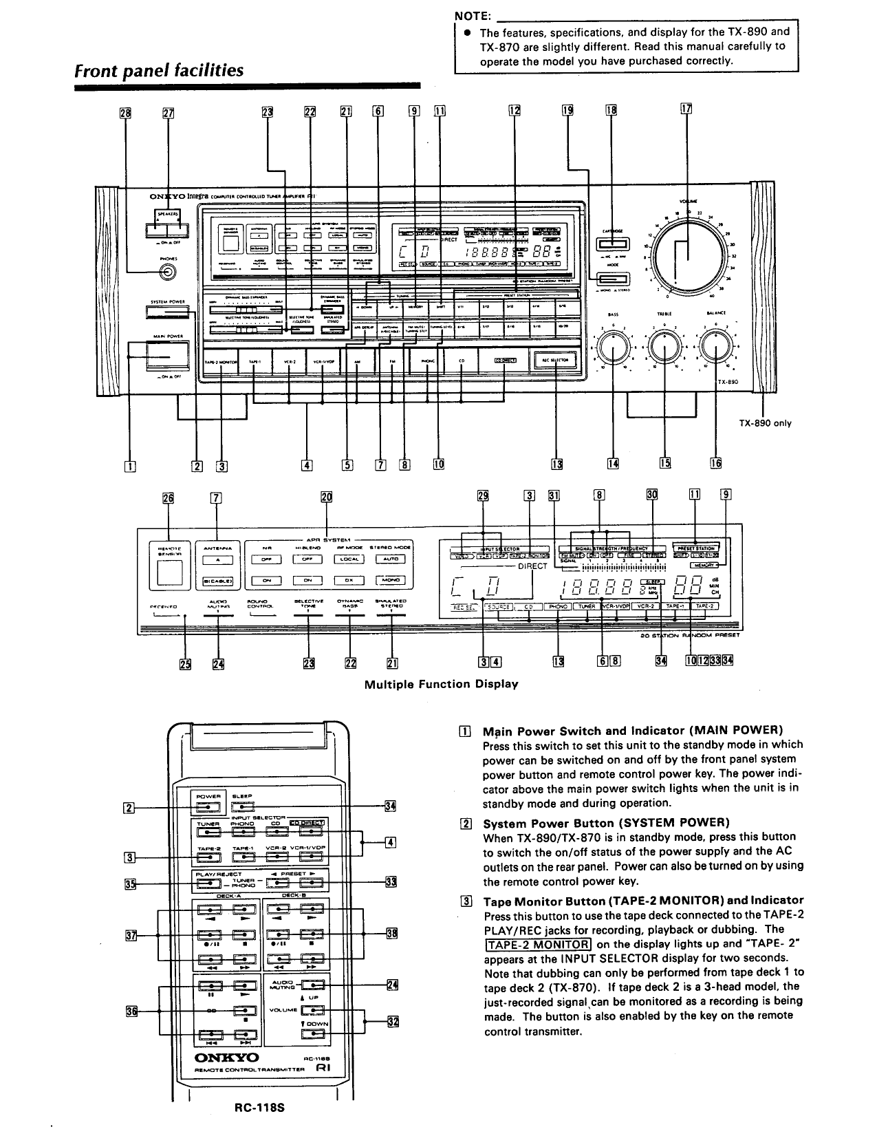 PDF Manual For Onkyo Receiver TX 890