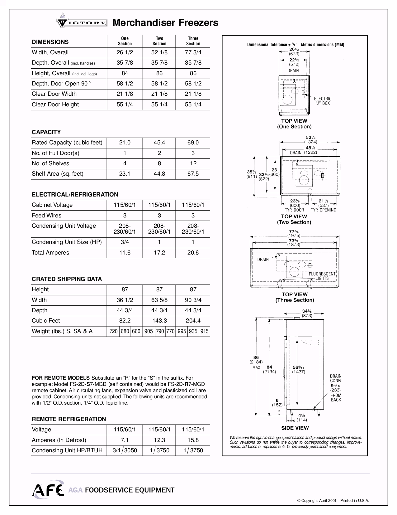 PDF manual for Victory Freezer FS1DS7