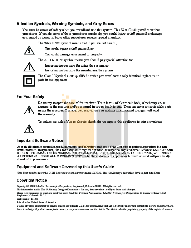 Download free pdf for Dish 322 Receiver manual