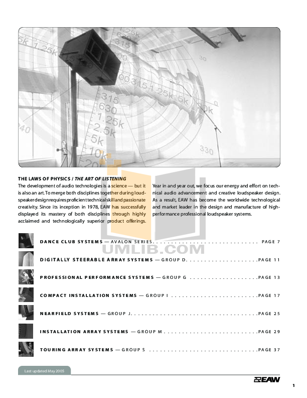 PDF manual for Eaw Speaker UB42