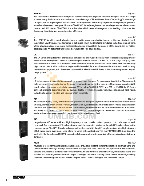 PDF manual for Eaw Speaker UB42