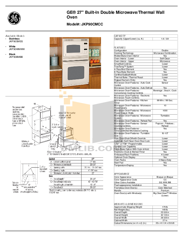 Download free pdf for GE JKP90SMSS Oven manual