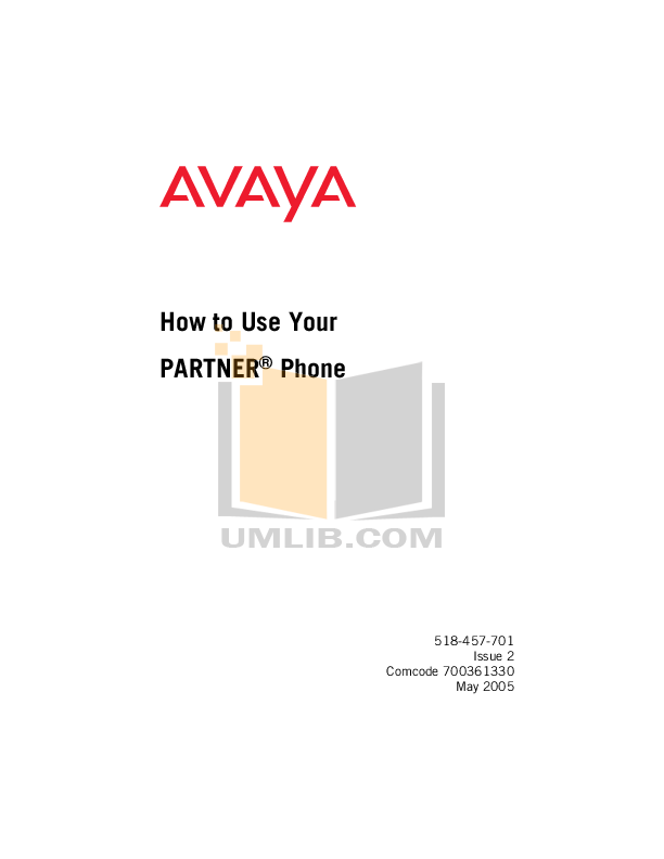 Download free pdf for Avaya Partner MLS 34D Telephone manual