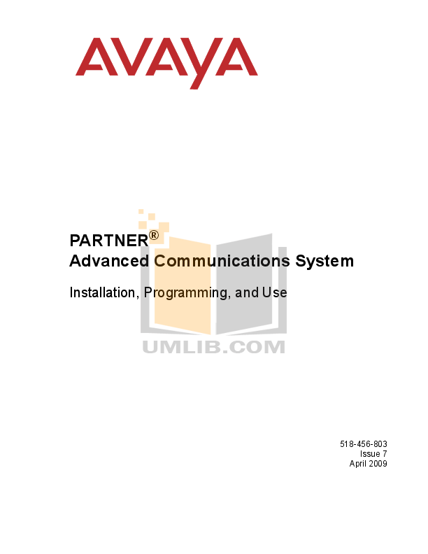 Download free pdf for Avaya Partner MLS 34D Telephone manual