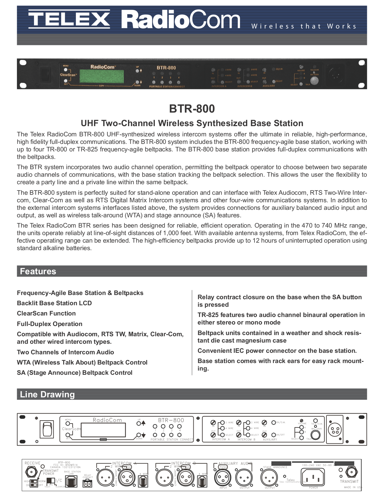 pdf for Telex Other TR-800 Intercom System manual