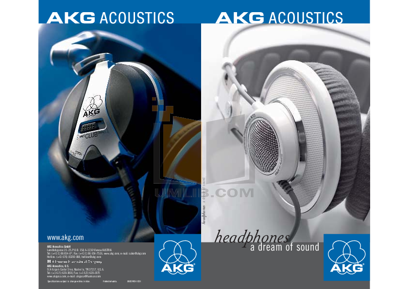 PDF manual for AKG Headphone K 701