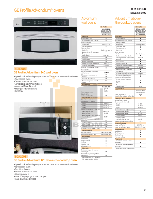 Download free pdf for GE Profile Advantium SCB2001KSS Oven manual