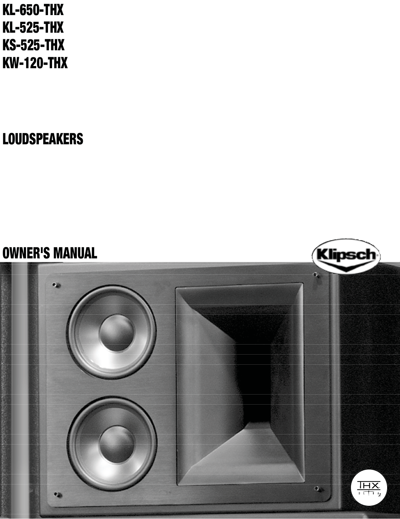 PDF manual for Klipsch Speaker KL650THX