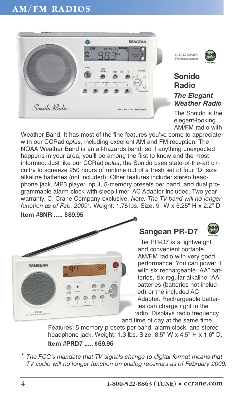 PDF manual for Sangean Radio ATS505