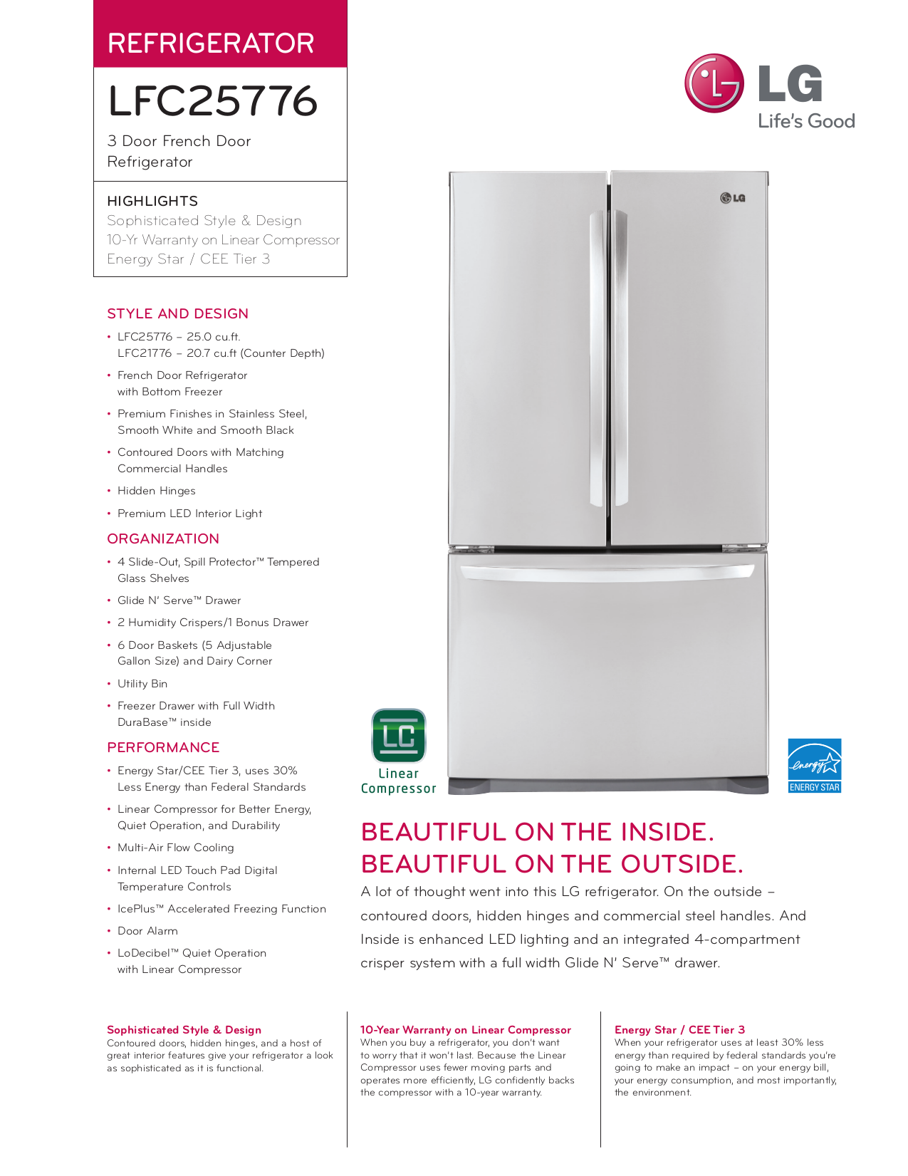 PDF manual for LG Refrigerator LFC25776