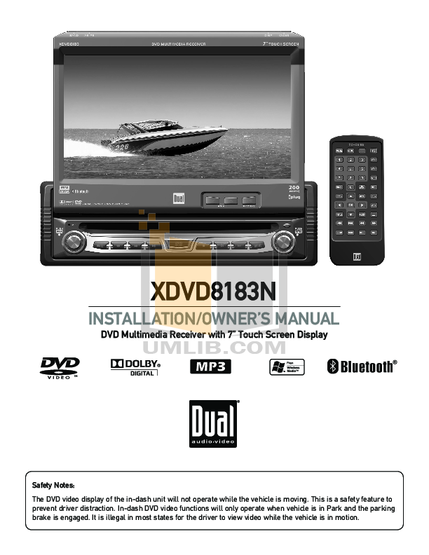 Download free pdf for Dual XDVD8183 Car Video manual