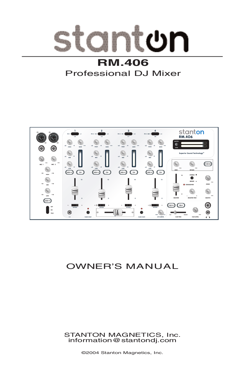 Download free pdf for Stanton RM-THREE Audio Mixers Other manual