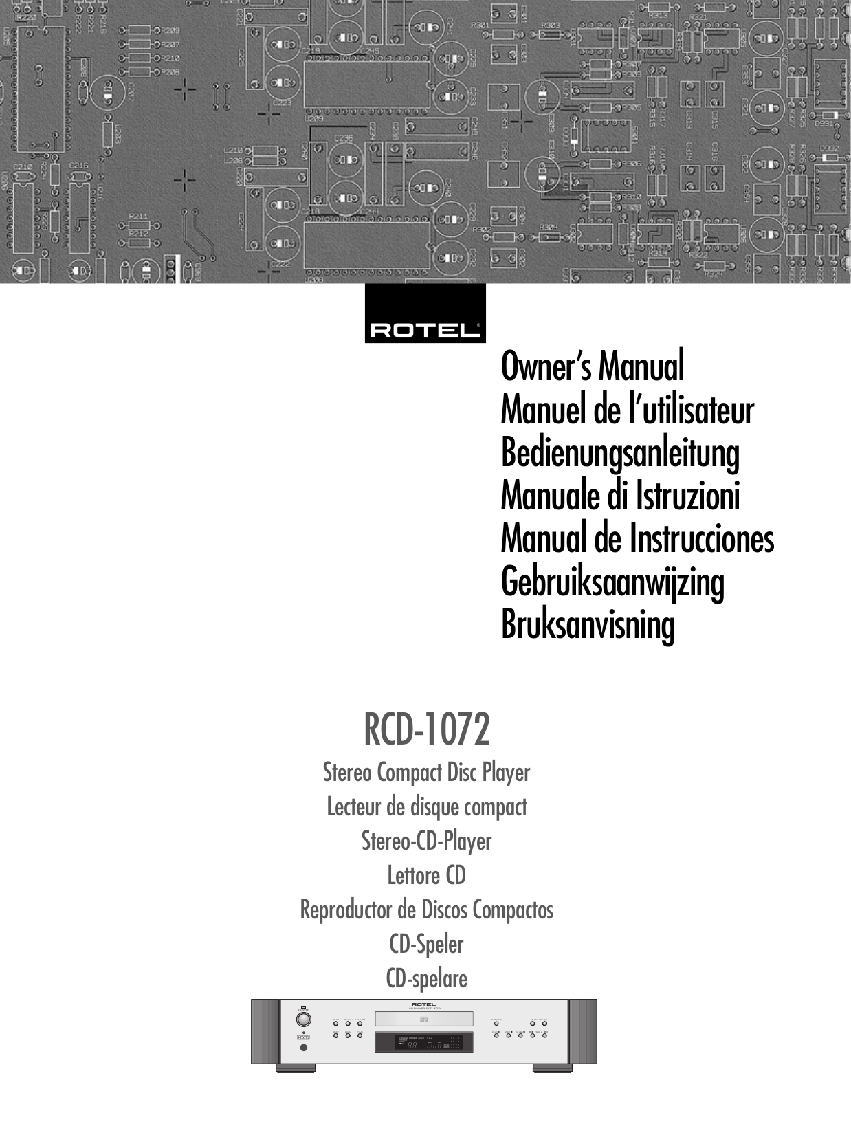pdf for Rotel CD Player RCD-1072 manual