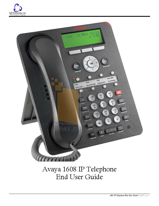 Download free pdf for Avaya one-X 1608 Telephone manual