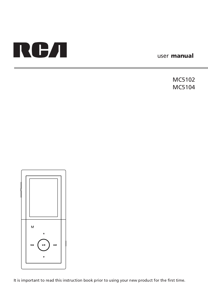 Download free pdf for RCA MC5104 MP3 Player manual