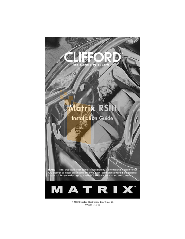 Download free pdf for DEI Clifford Matrix 1 Car Alarms Other manual