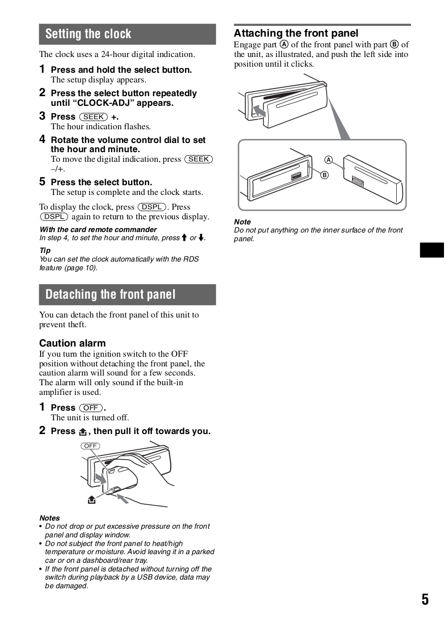 PDF manual for Sony Car Receiver CDX-GT410U