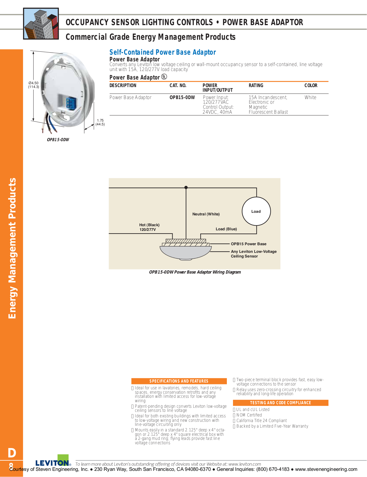 Pdf manual for leviton other osc20 m occupancy sensor