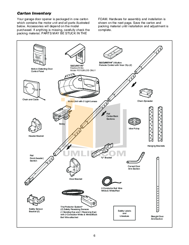 PDF manual for Chamberlain Other Power Drive PD752DS Garage Door Openers