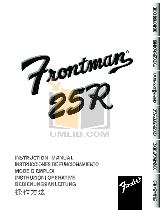 PDF manual for Fender Amp Frontman 25R
