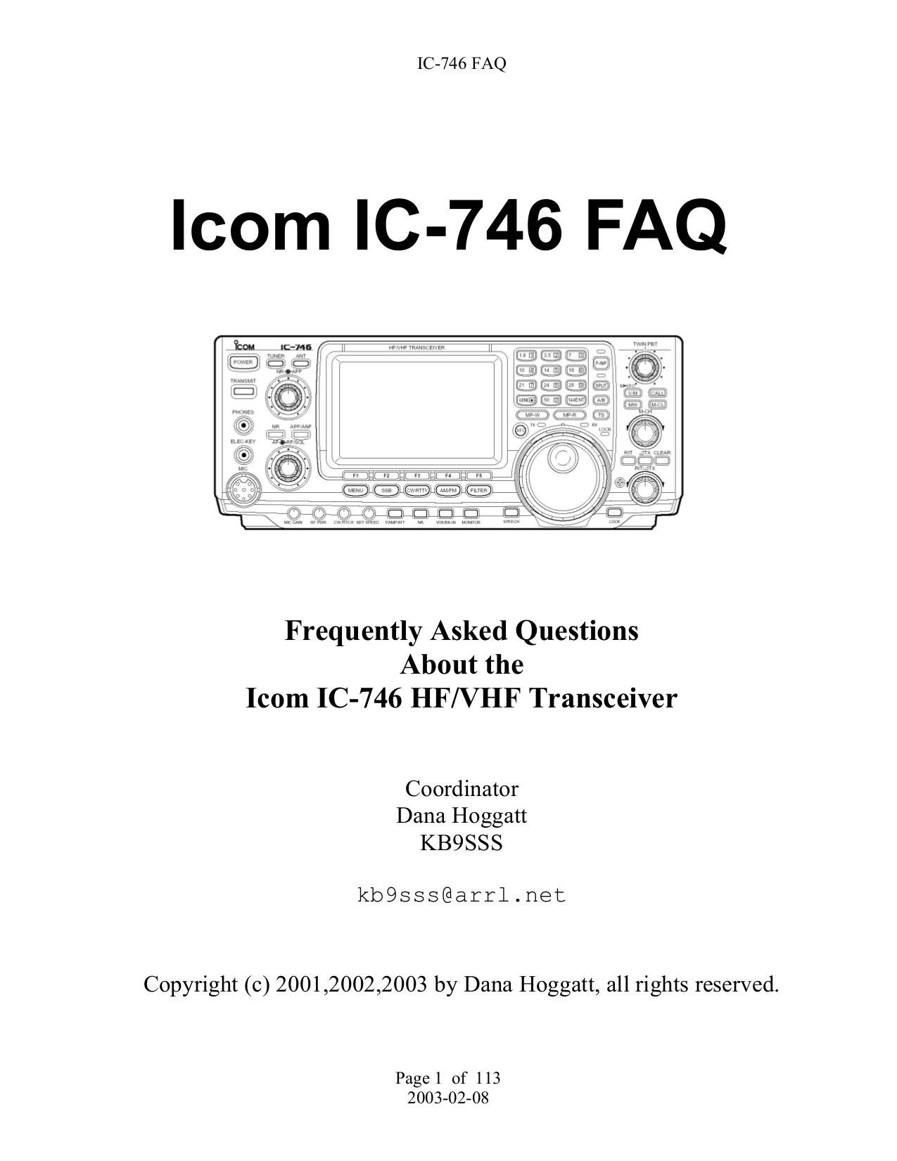 Download free pdf for IC746PRO 2way Radio manual