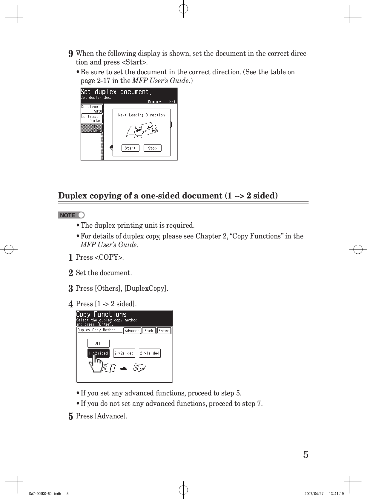PDF manual for Muratec Copier MFX-2050